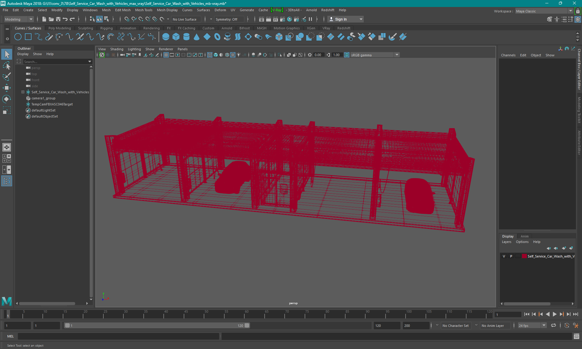 3D model Self Service Car Wash with Vehicles