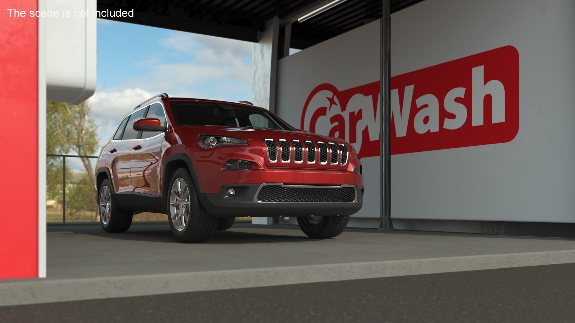 3D model Self Service Car Wash with Vehicles