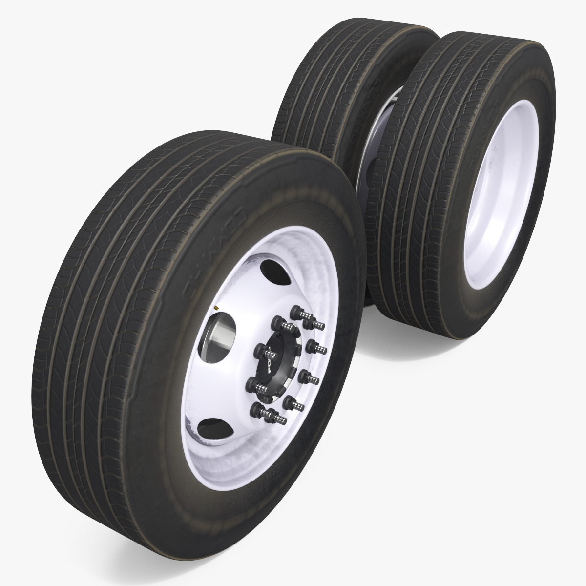 Ford Heavy Duty Dually Wheels with Tire 3D model preview