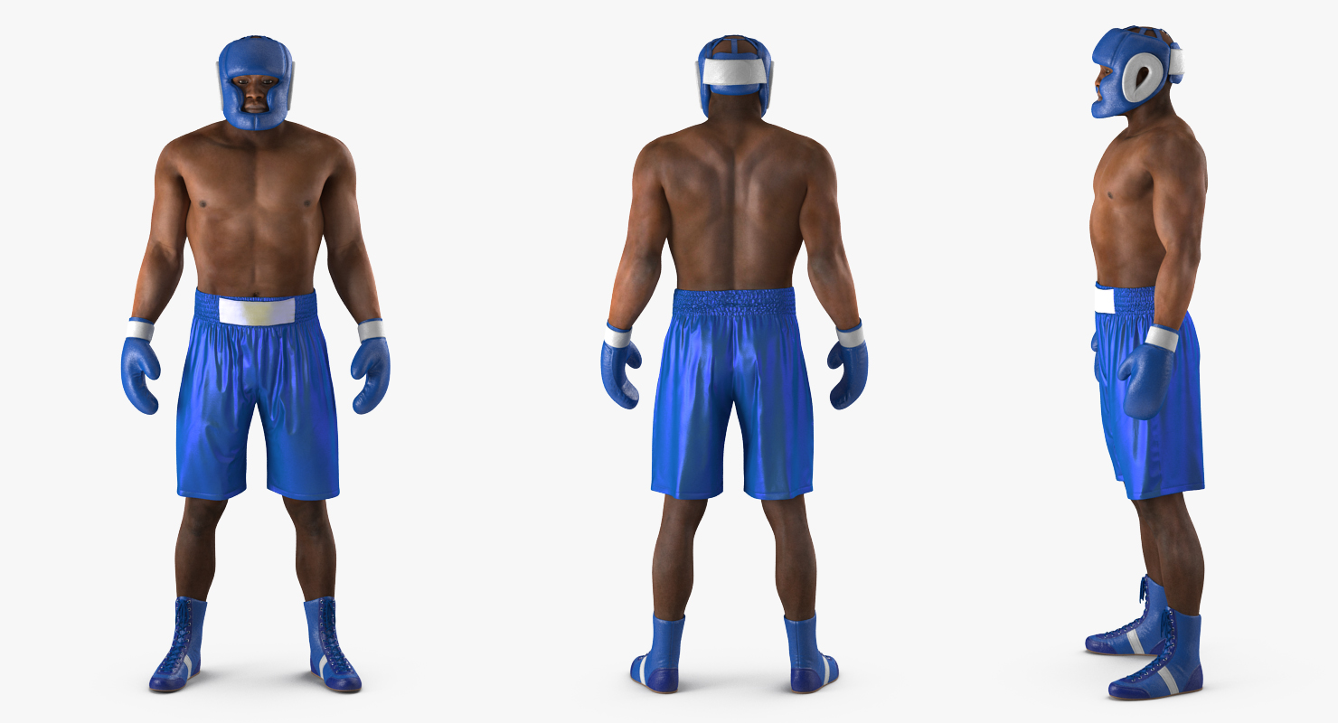 African American Boxer Rigged 3D model