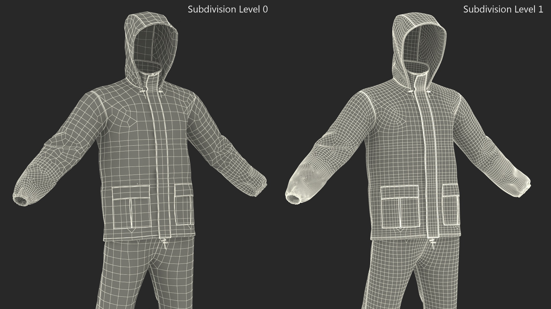 3D John Deere Unisex Black Rain Suit model