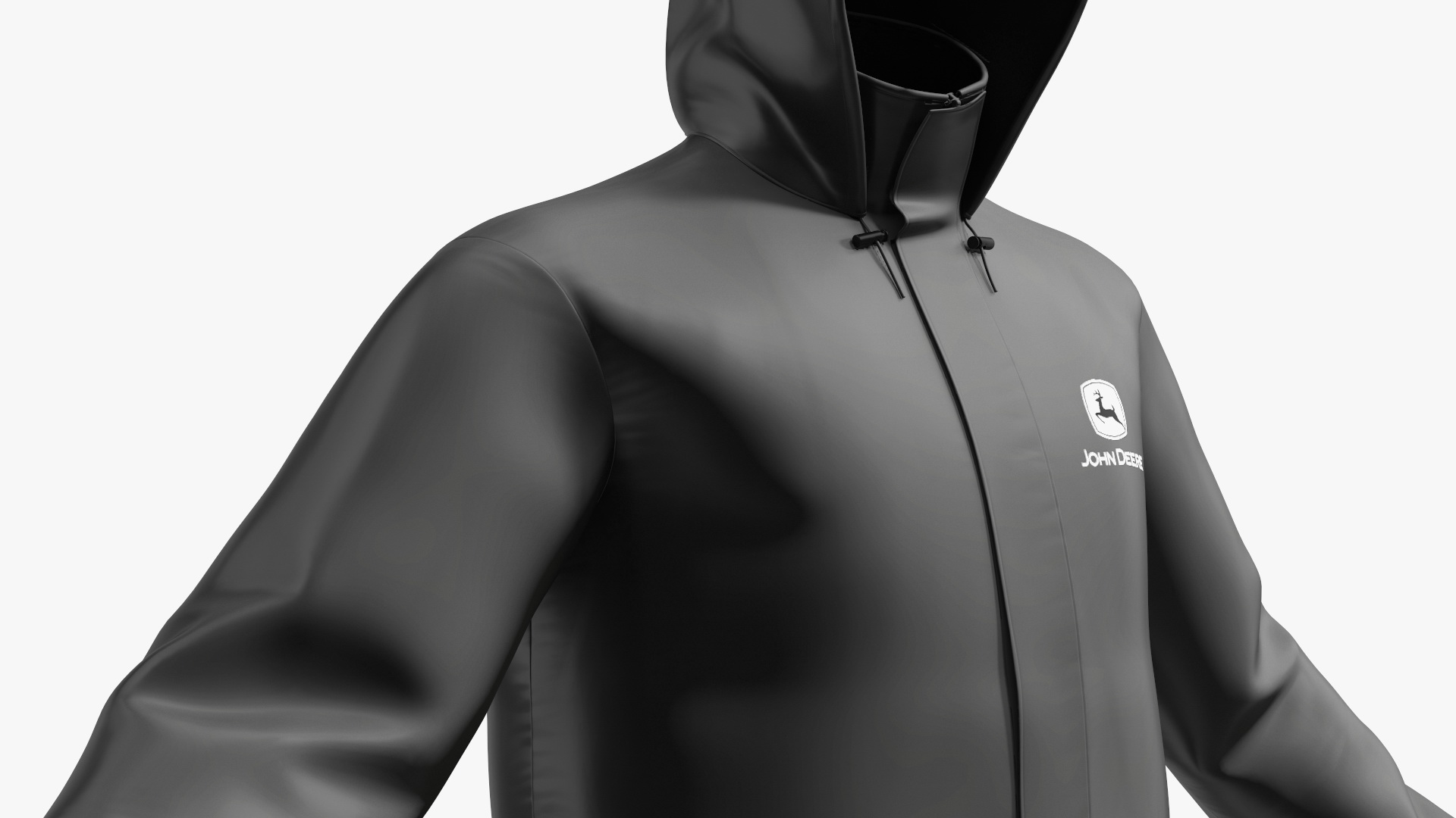 3D John Deere Unisex Black Rain Suit model