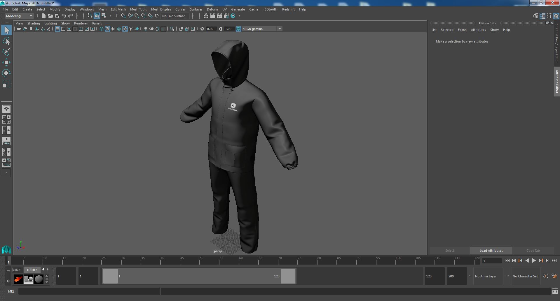 3D John Deere Unisex Black Rain Suit model