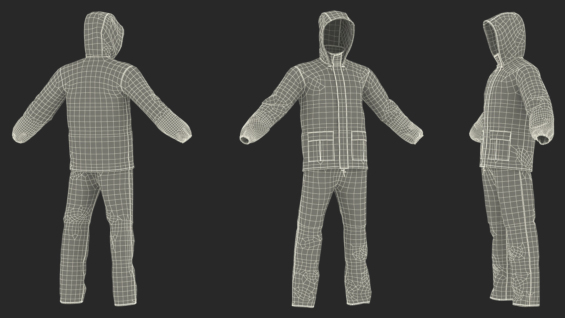 3D John Deere Unisex Black Rain Suit model