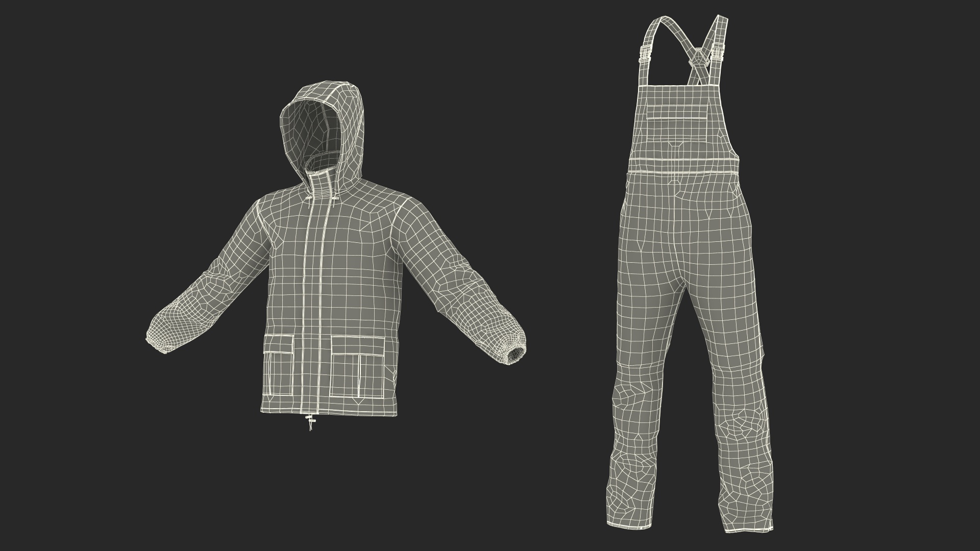 3D John Deere Unisex Black Rain Suit model