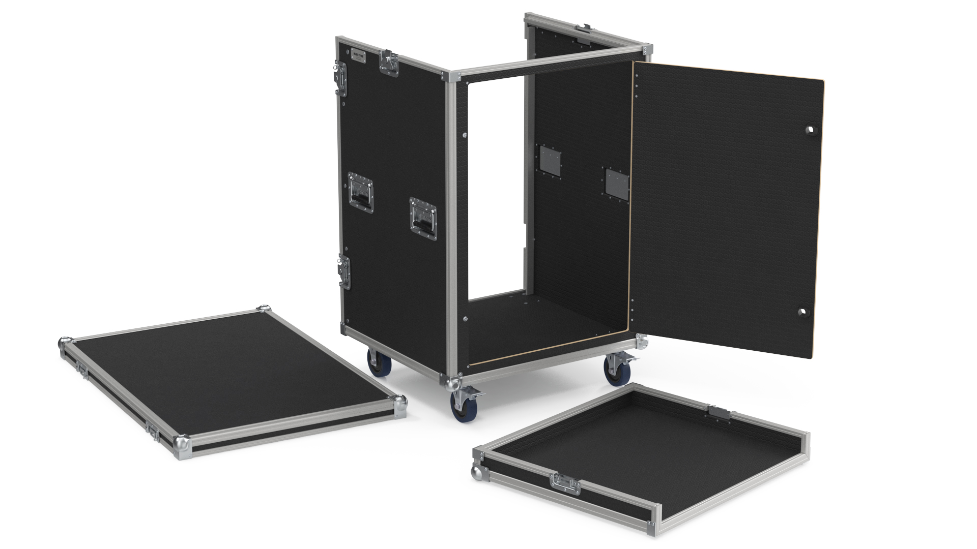 3D Music Flight Shock Rack Case with Wheels 79x48x48cm