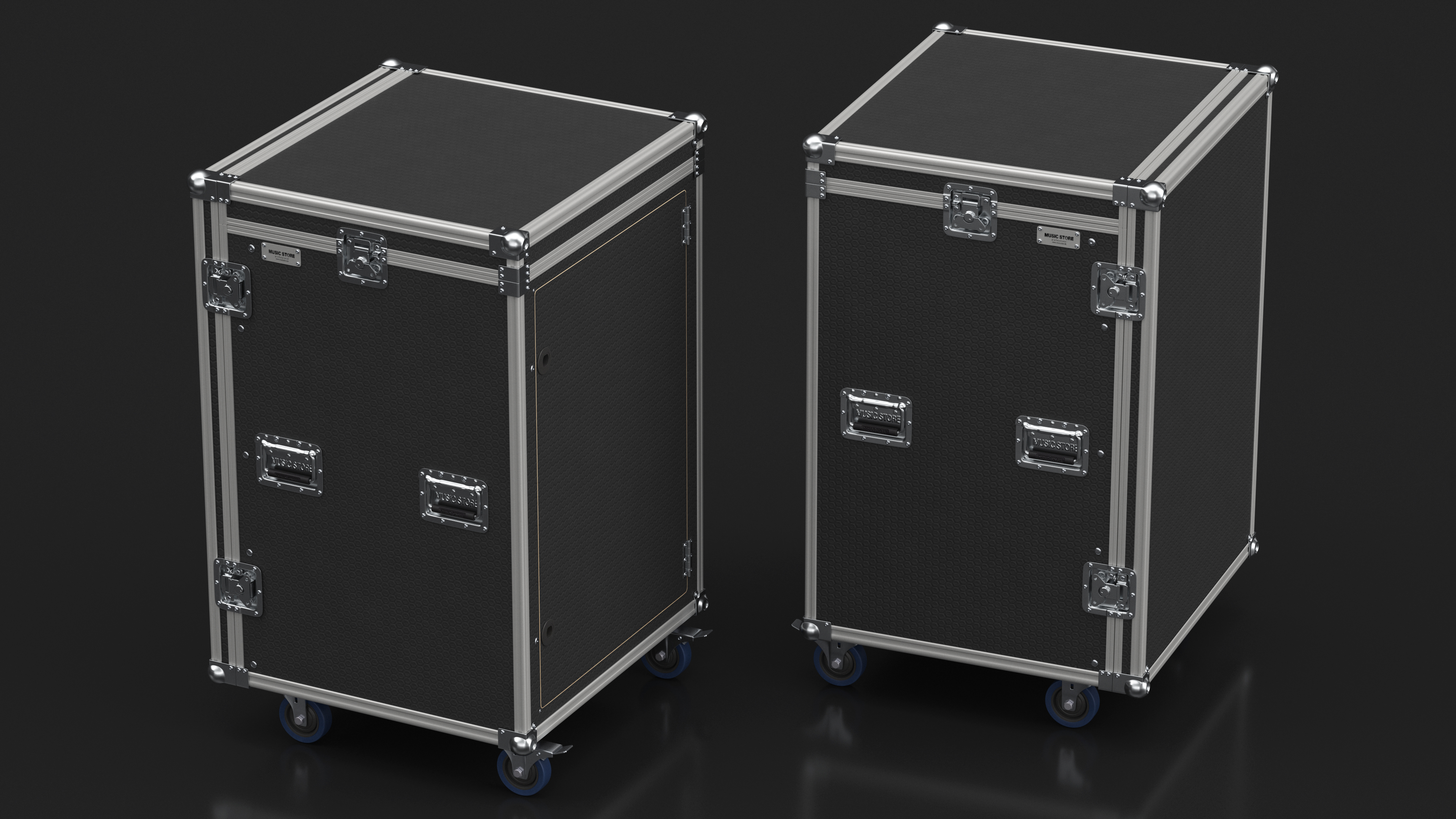 3D Music Flight Shock Rack Case with Wheels 79x48x48cm