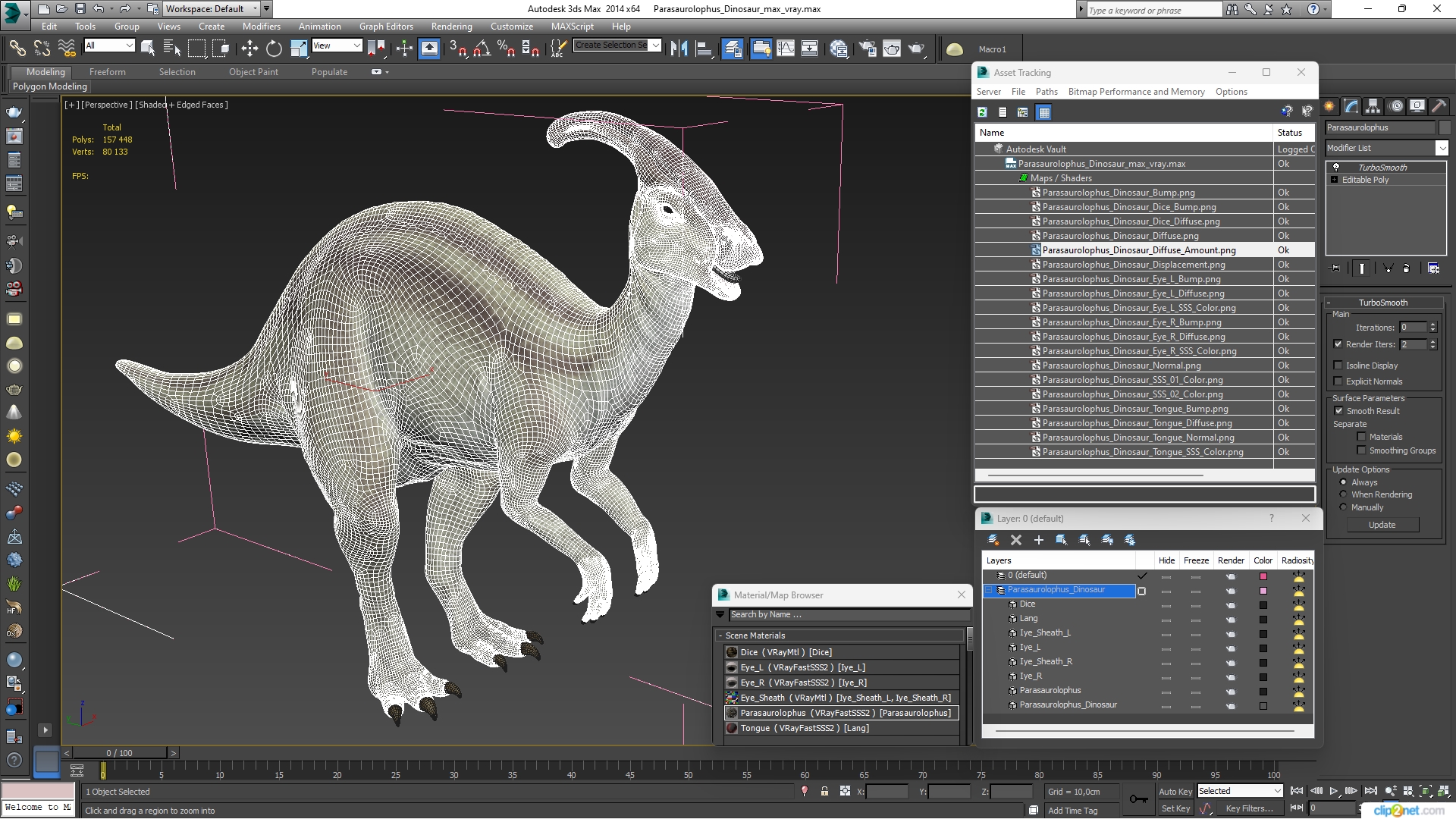Parasaurolophus Dinosaur 3D model