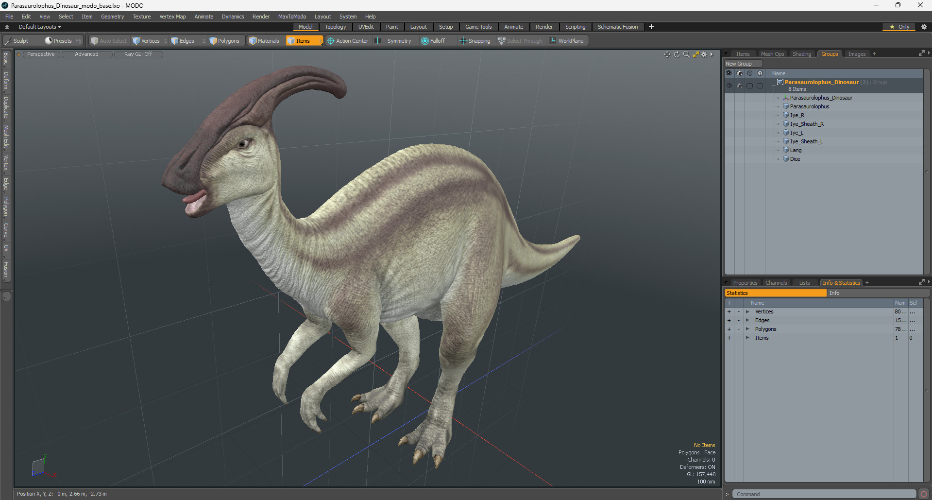 Parasaurolophus Dinosaur 3D model