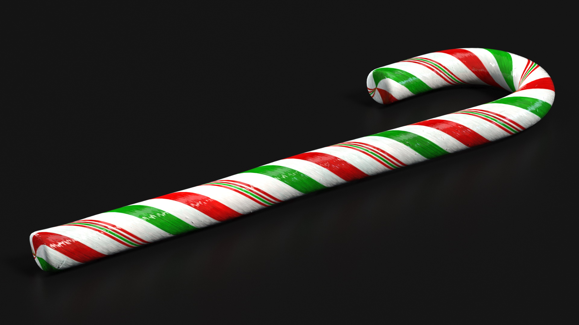Christmas Cane Lollipop Red and Green 3D