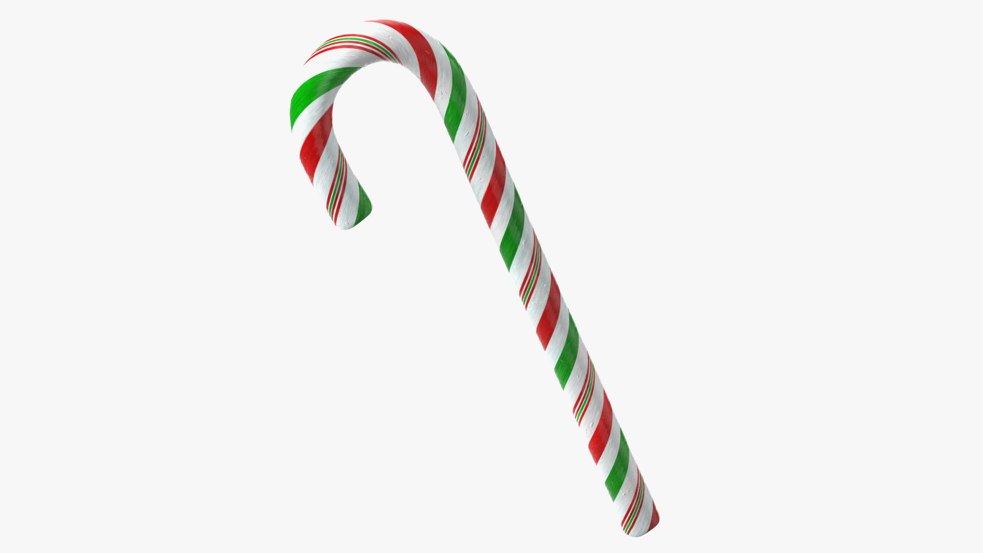 Christmas Cane Lollipop Red and Green 3D