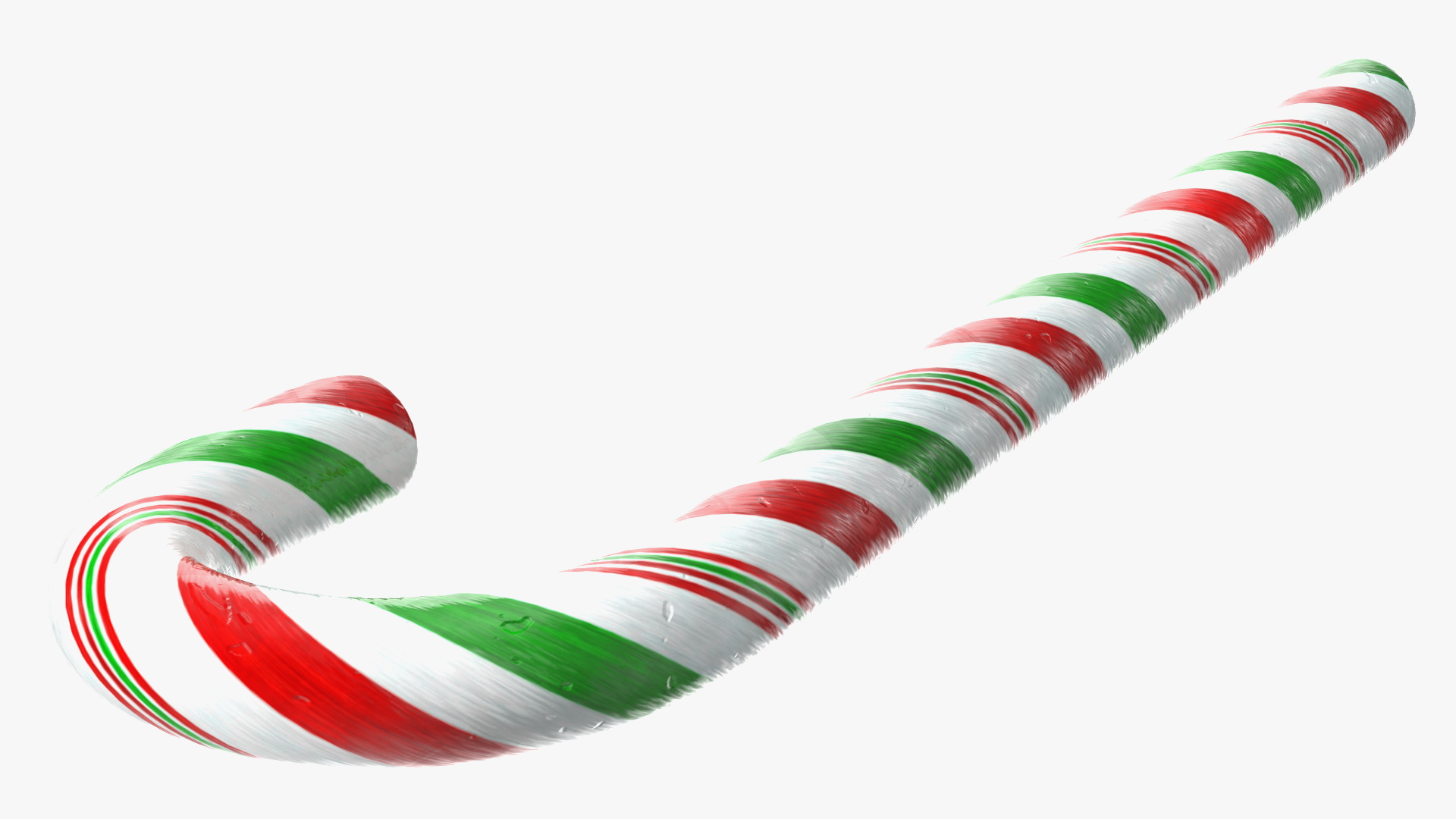 Christmas Cane Lollipop Red and Green 3D
