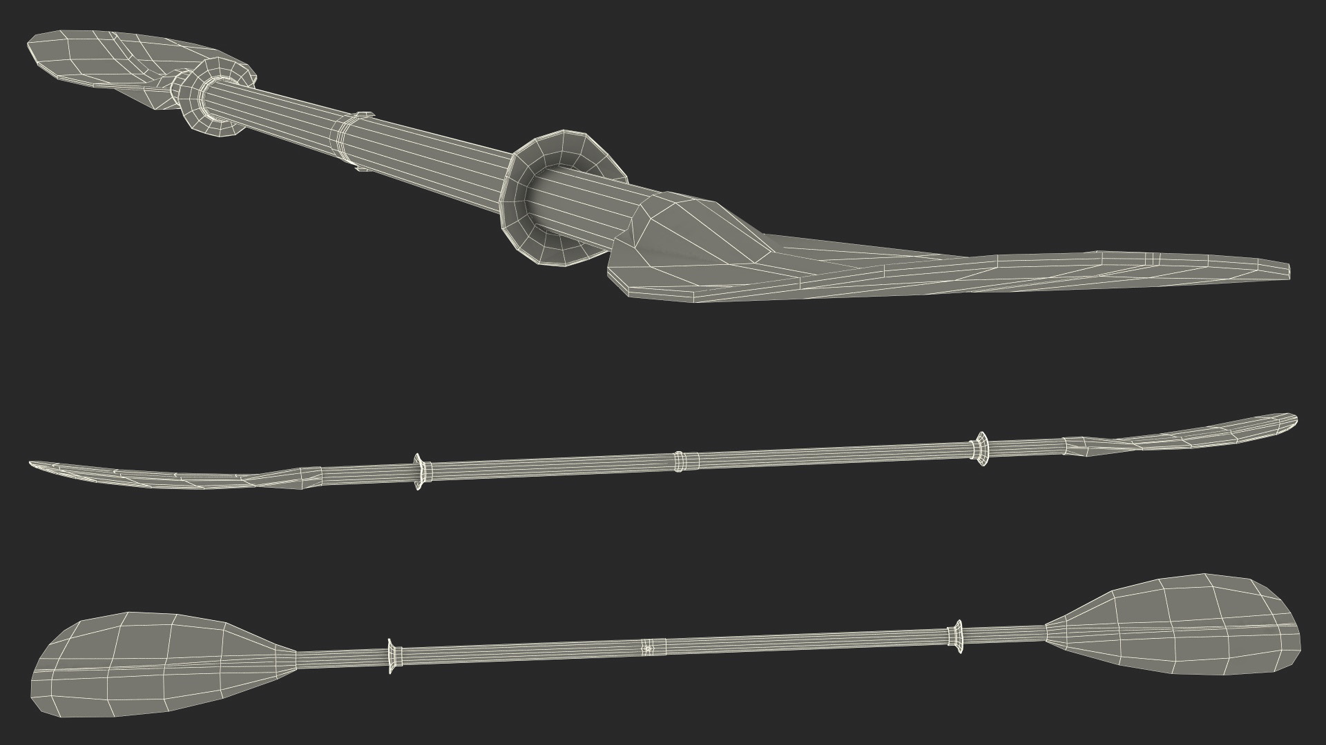 Aluminium Kayak Paddle 3D