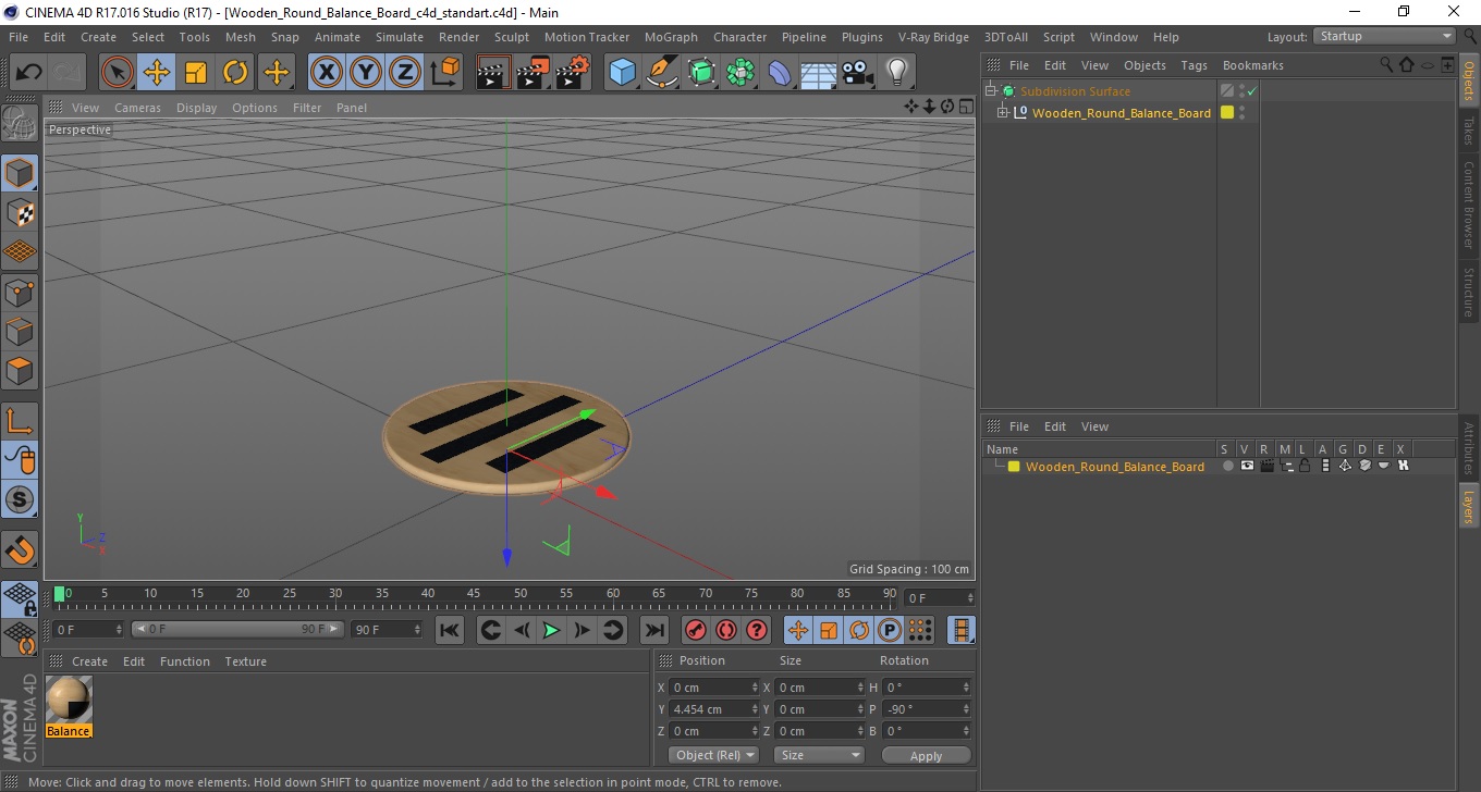 3D Wooden Round Balance Board