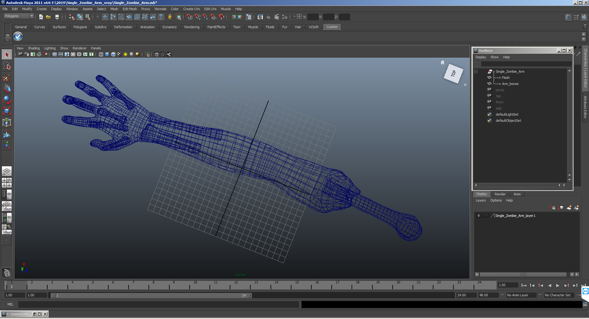Single Zombie Arm 3D