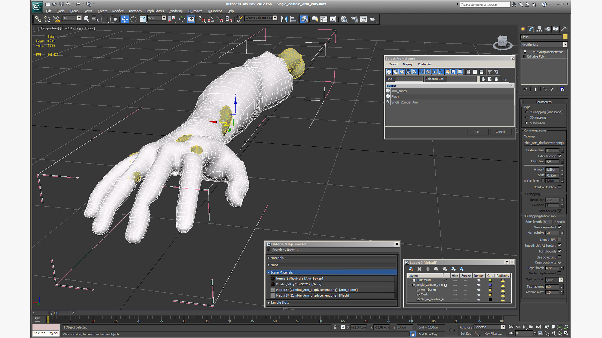 Single Zombie Arm 3D