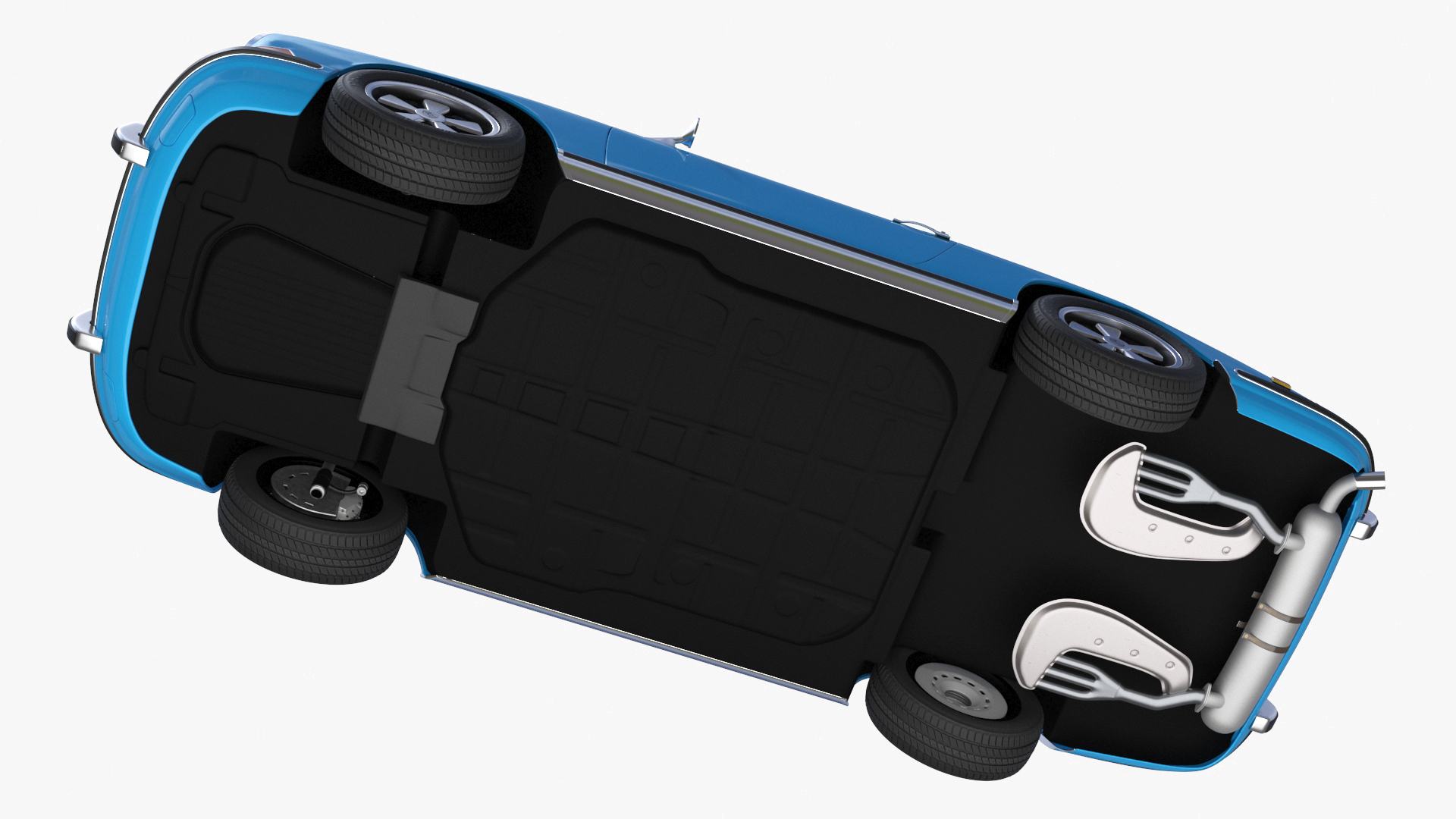 Porsche 911 1968 Blue Simplified 3D