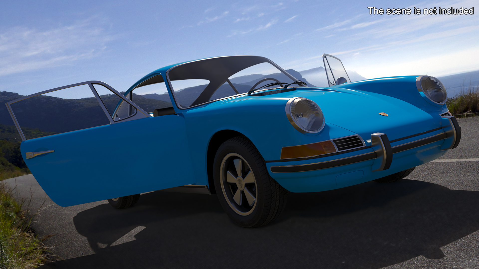 Porsche 911 1968 Blue Simplified 3D