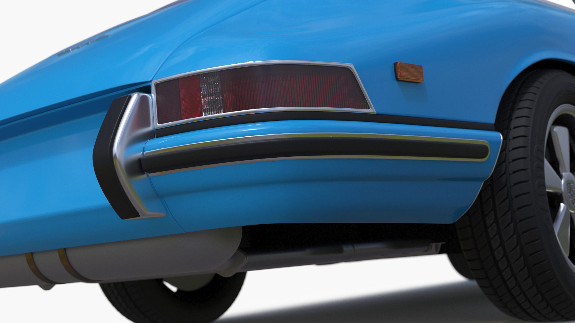 Porsche 911 1968 Blue Simplified 3D