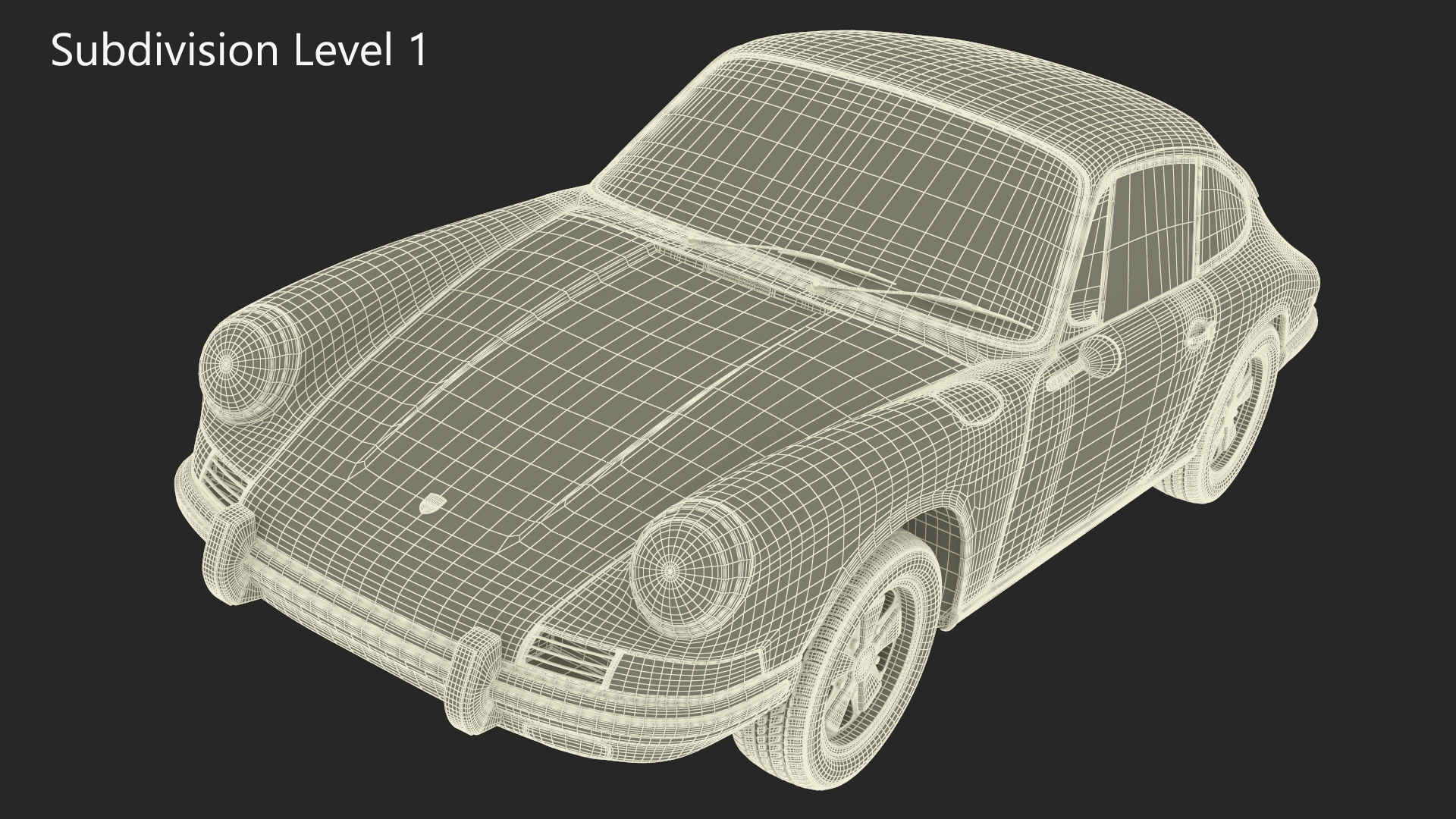 Porsche 911 1968 Blue Simplified 3D
