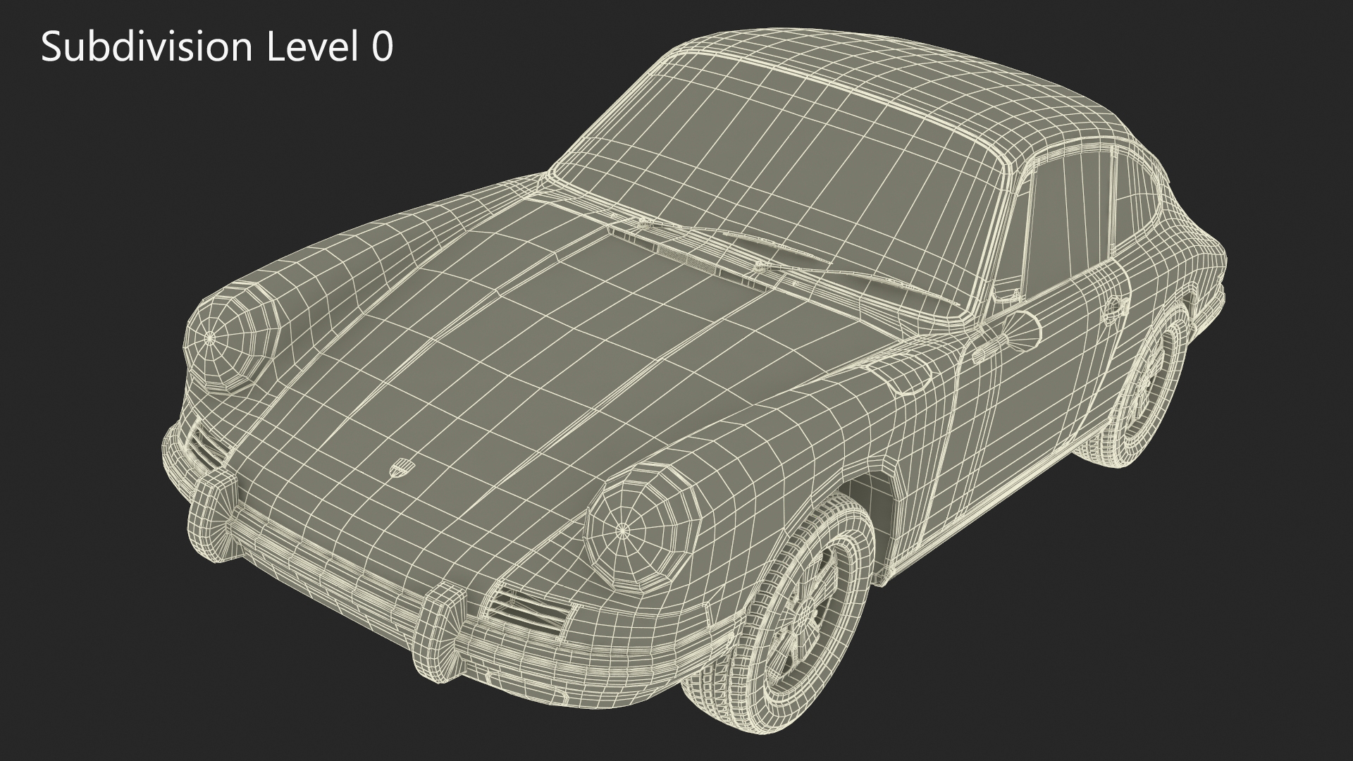 Porsche 911 1968 Blue Simplified 3D