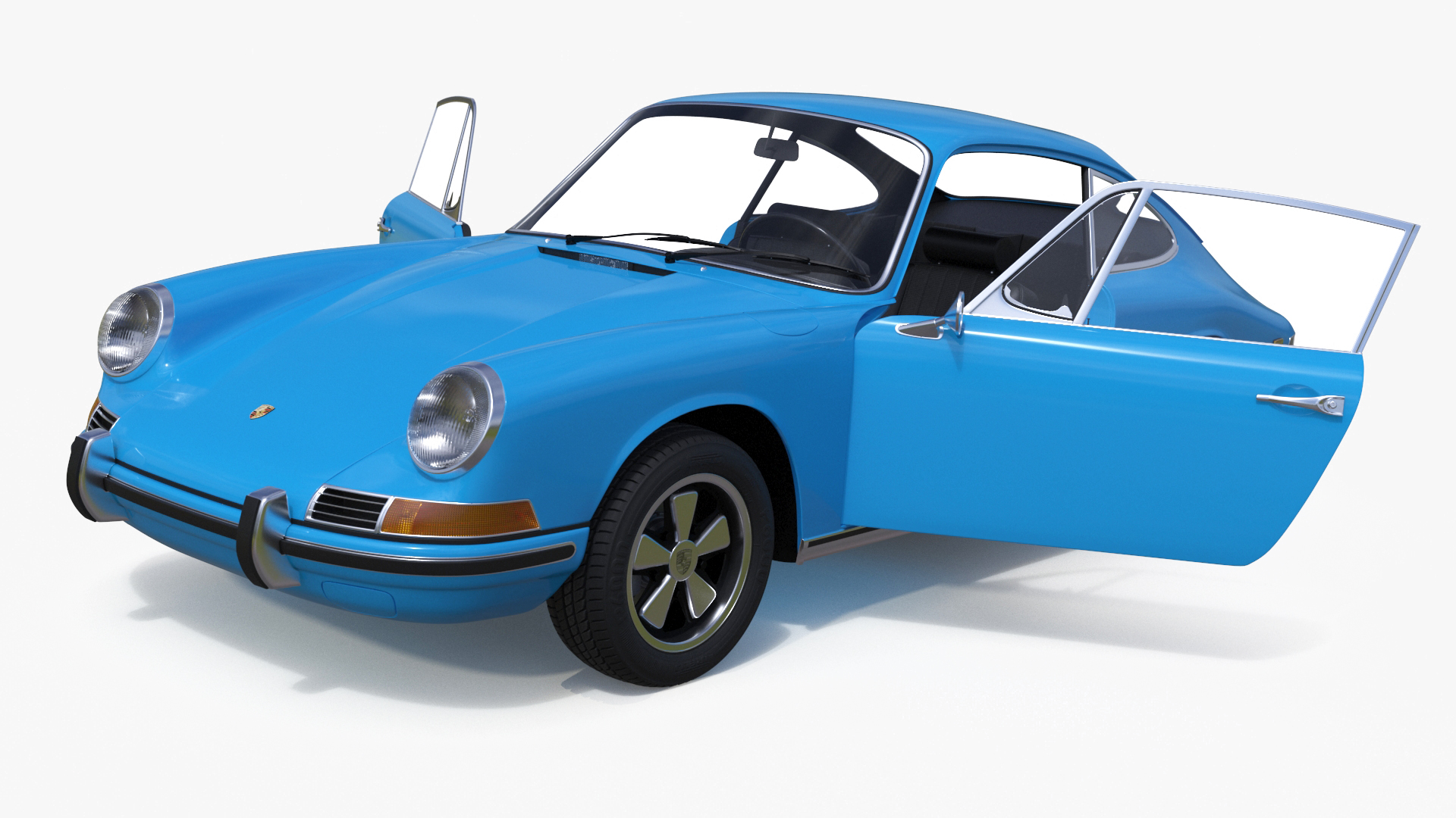 Porsche 911 1968 Blue Simplified 3D