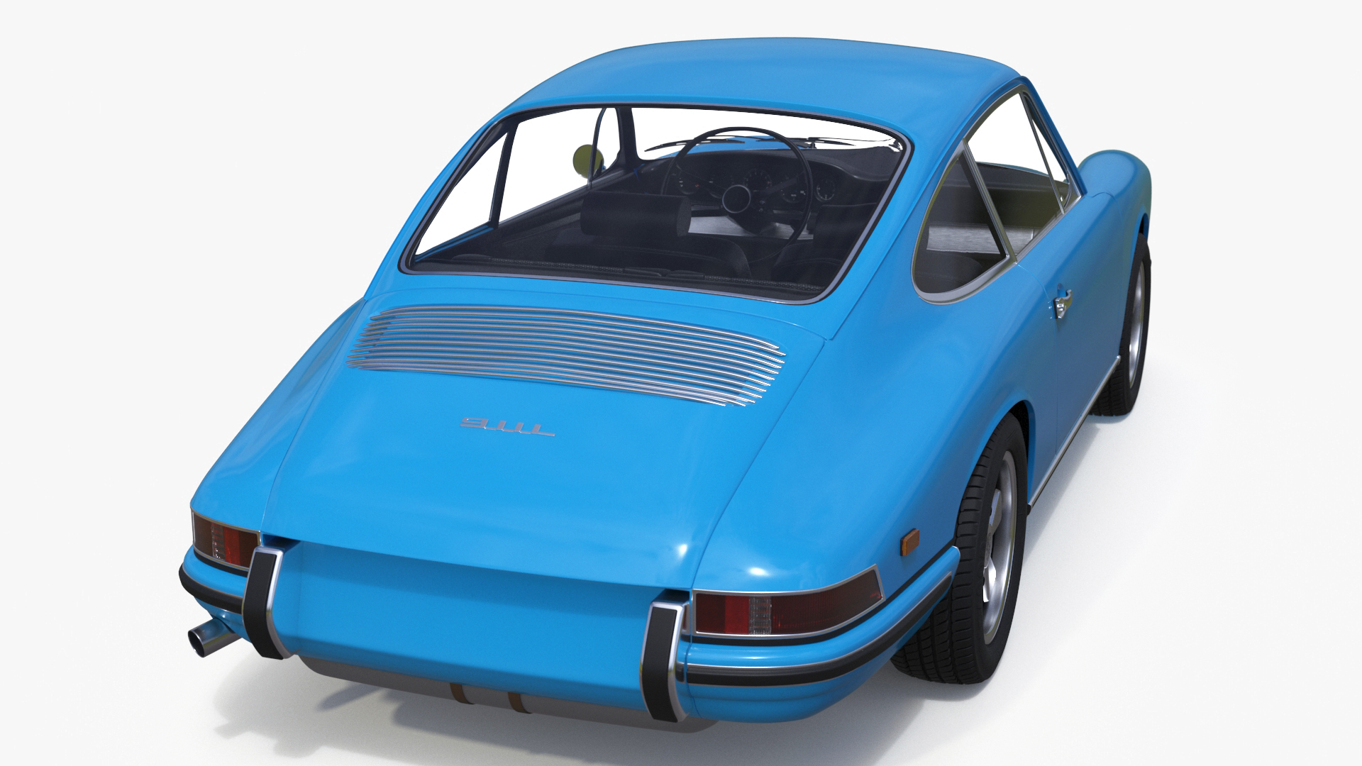 Porsche 911 1968 Blue Simplified 3D