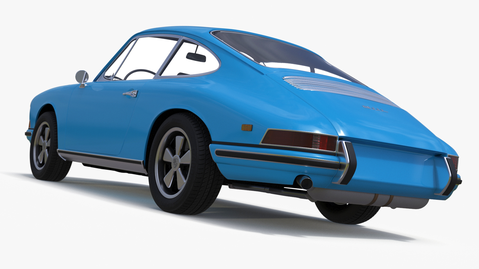 Porsche 911 1968 Blue Simplified 3D