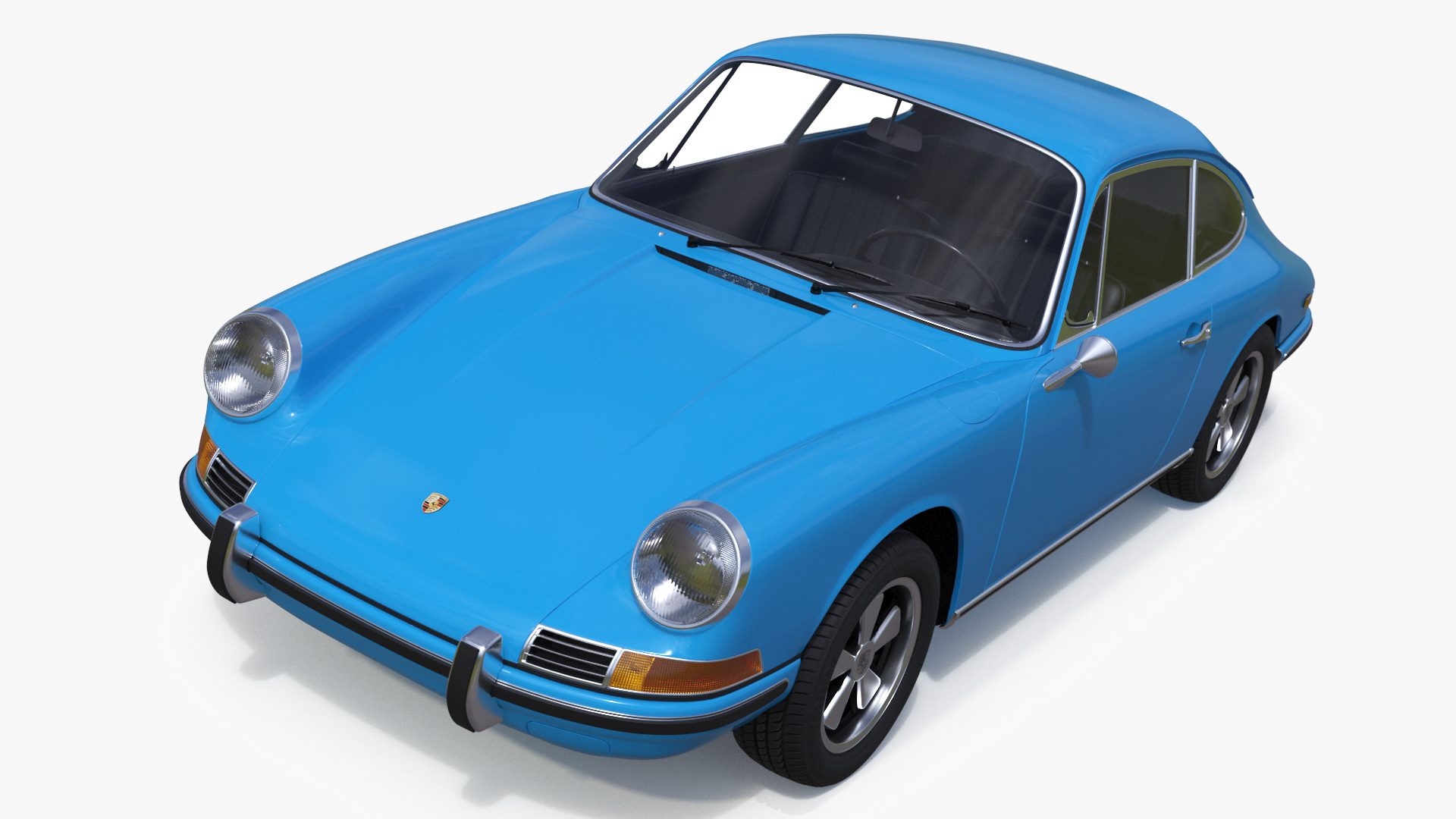 Porsche 911 1968 Blue Simplified 3D