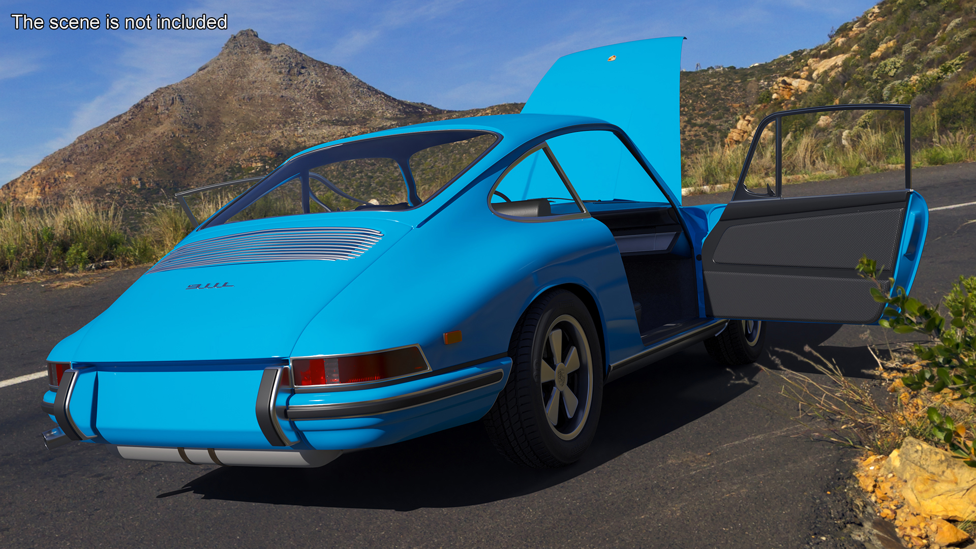 Porsche 911 1968 Blue Simplified 3D
