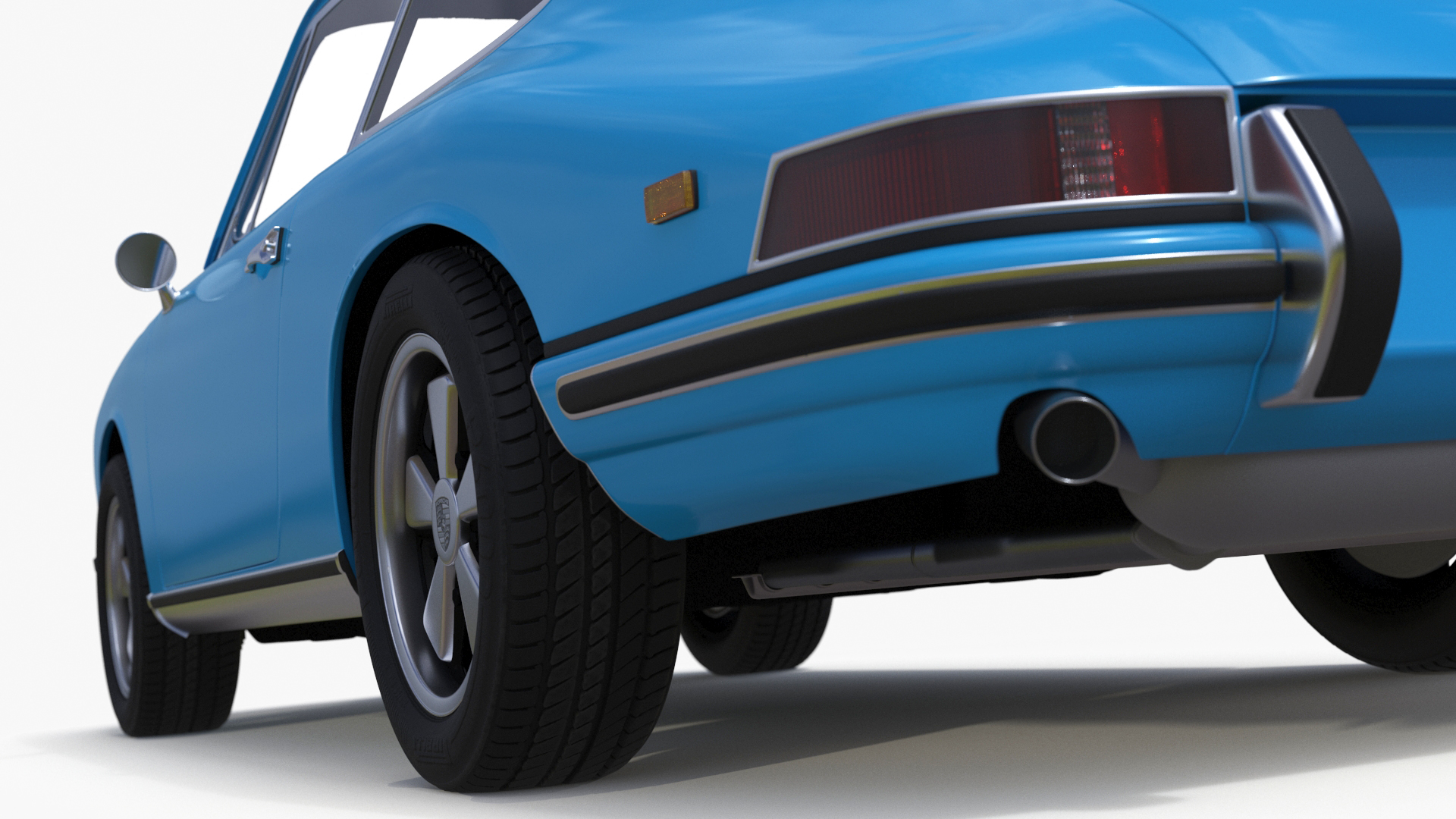 Porsche 911 1968 Blue Simplified 3D