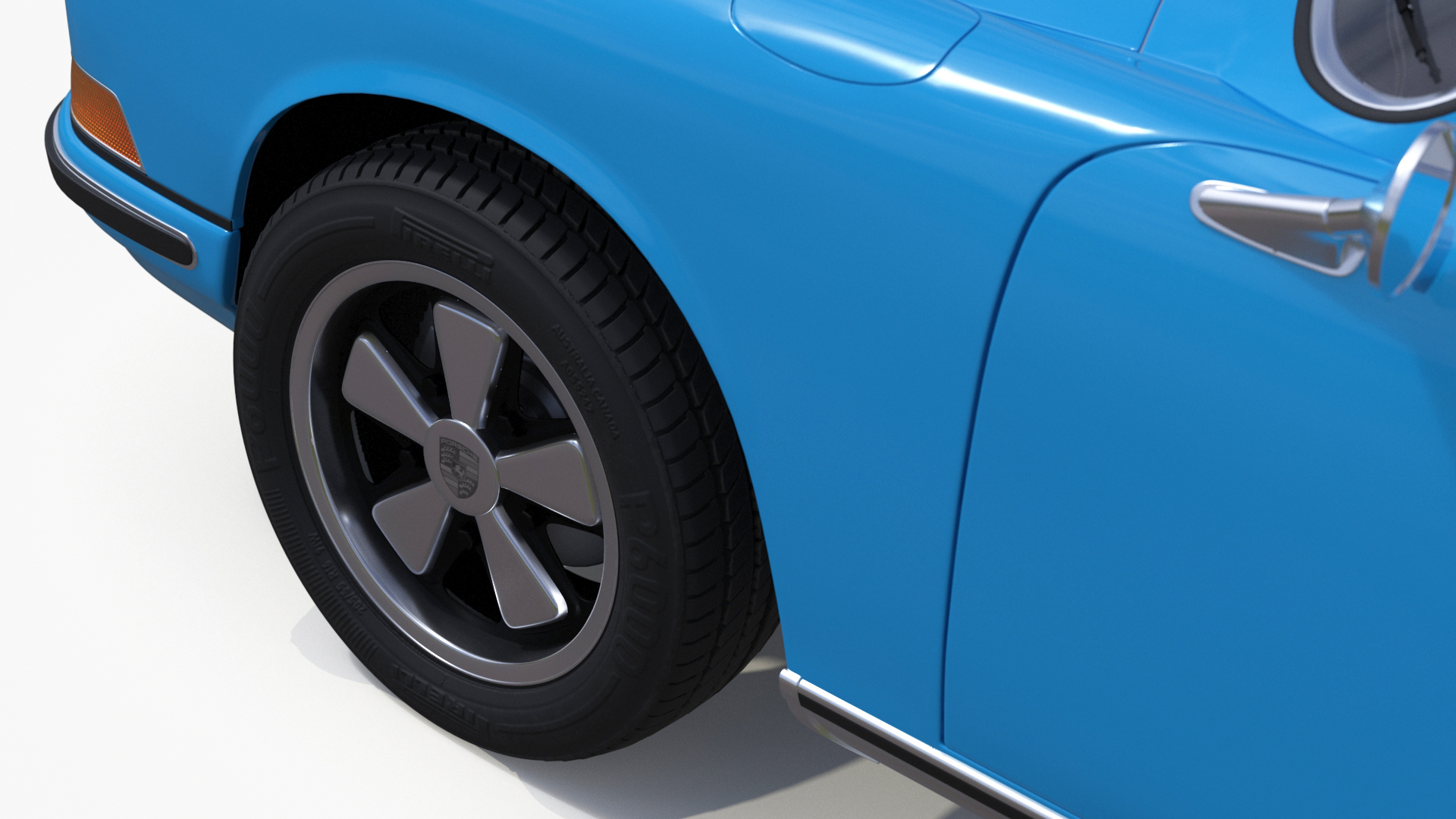 Porsche 911 1968 Blue Simplified 3D