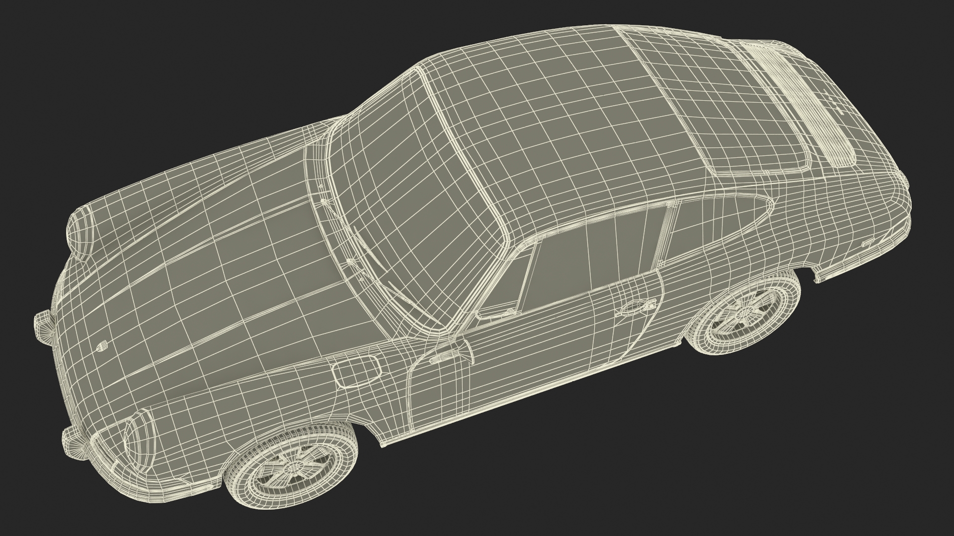 Porsche 911 1968 Blue Simplified 3D