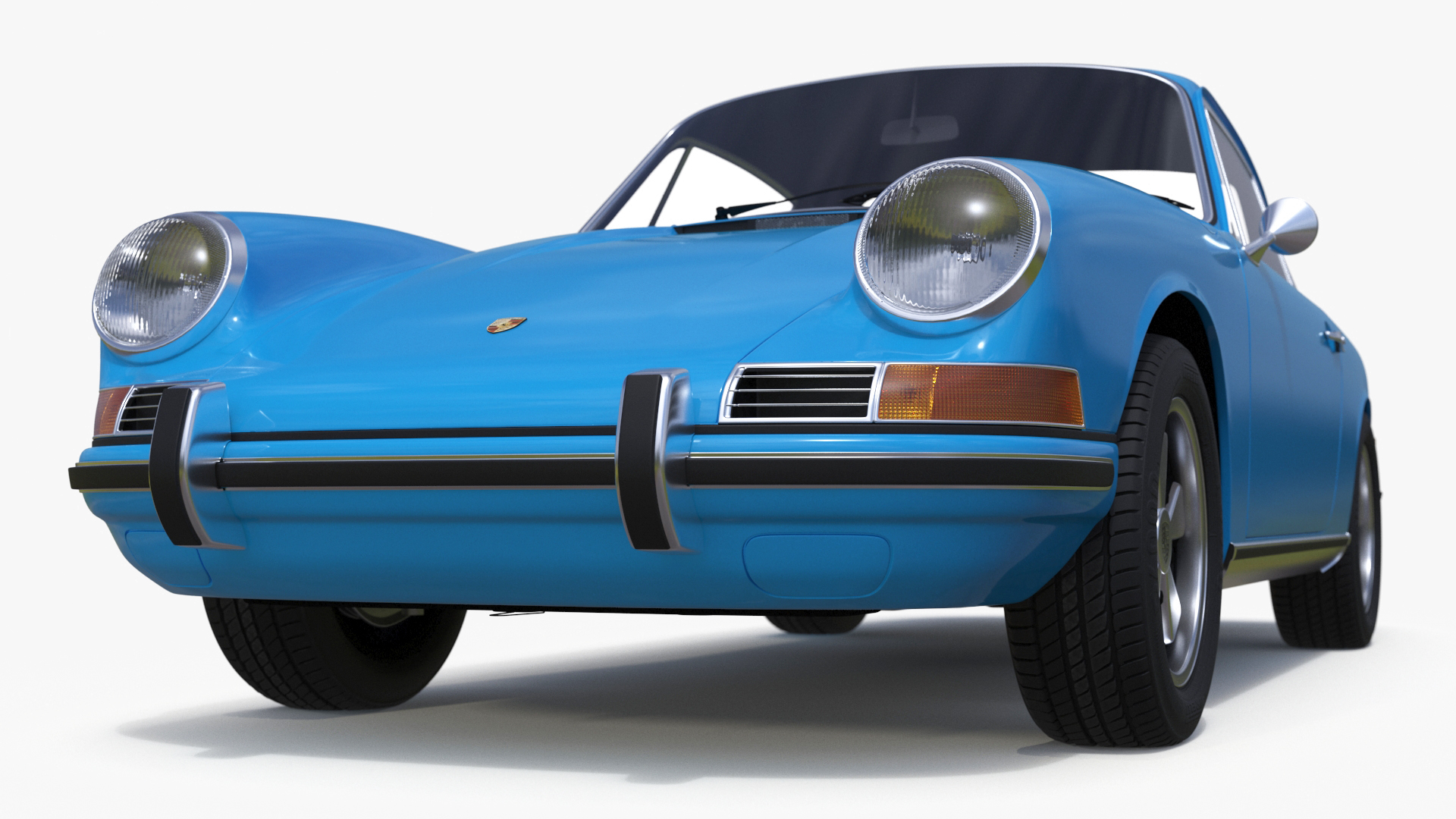 Porsche 911 1968 Blue Simplified 3D