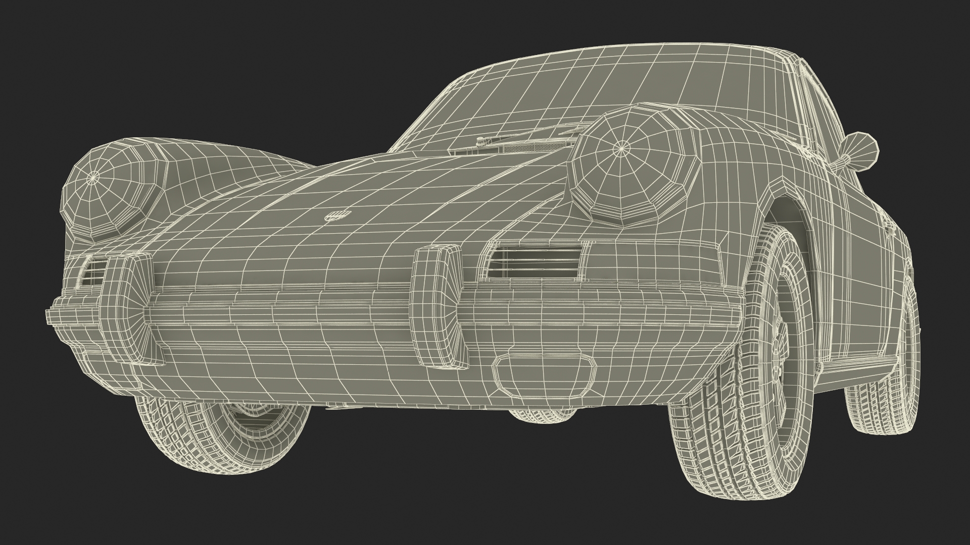 Porsche 911 1968 Blue Simplified 3D
