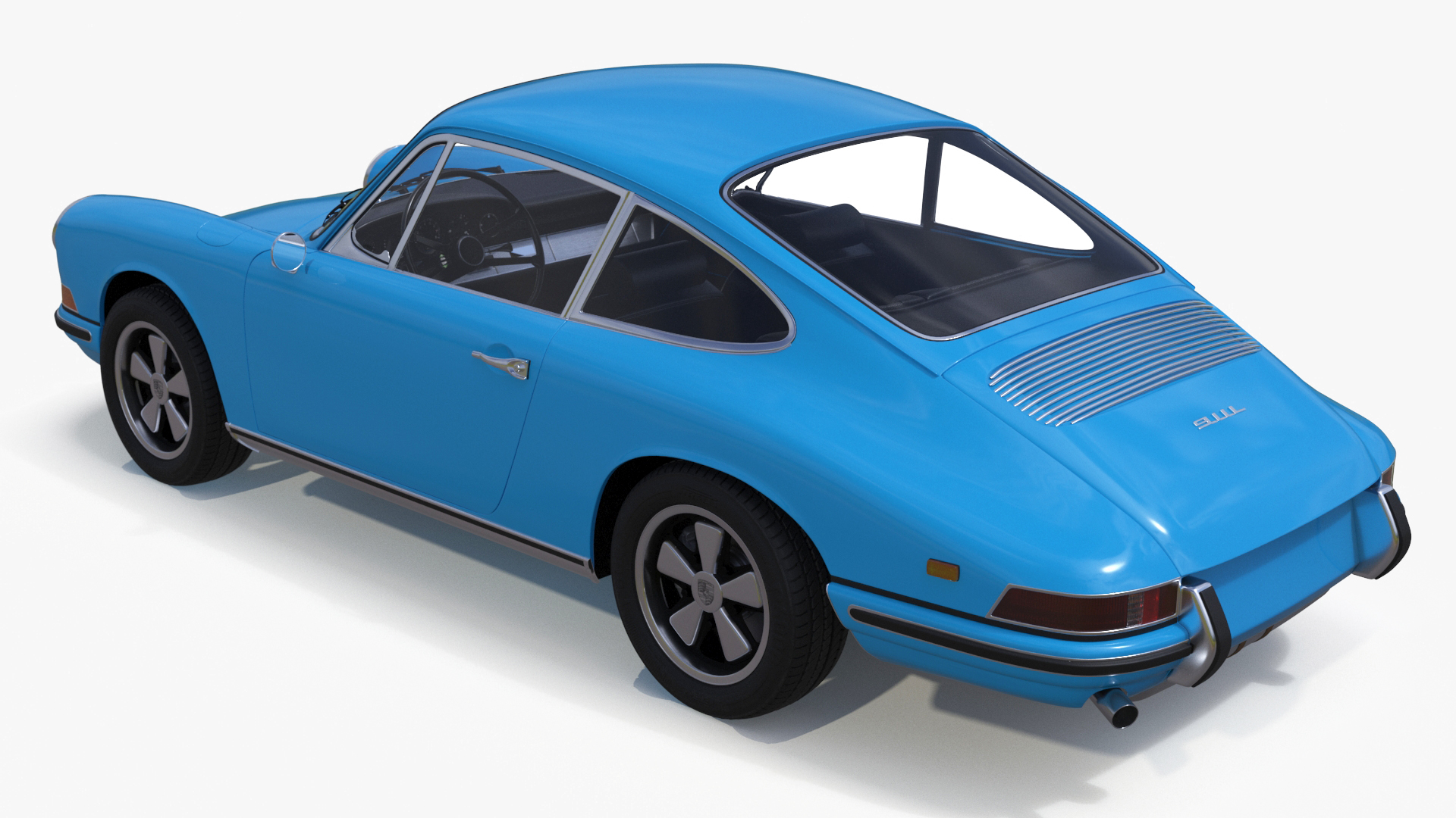 Porsche 911 1968 Blue Simplified 3D