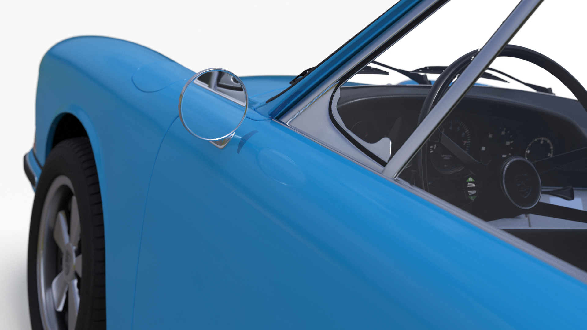 Porsche 911 1968 Blue Simplified 3D