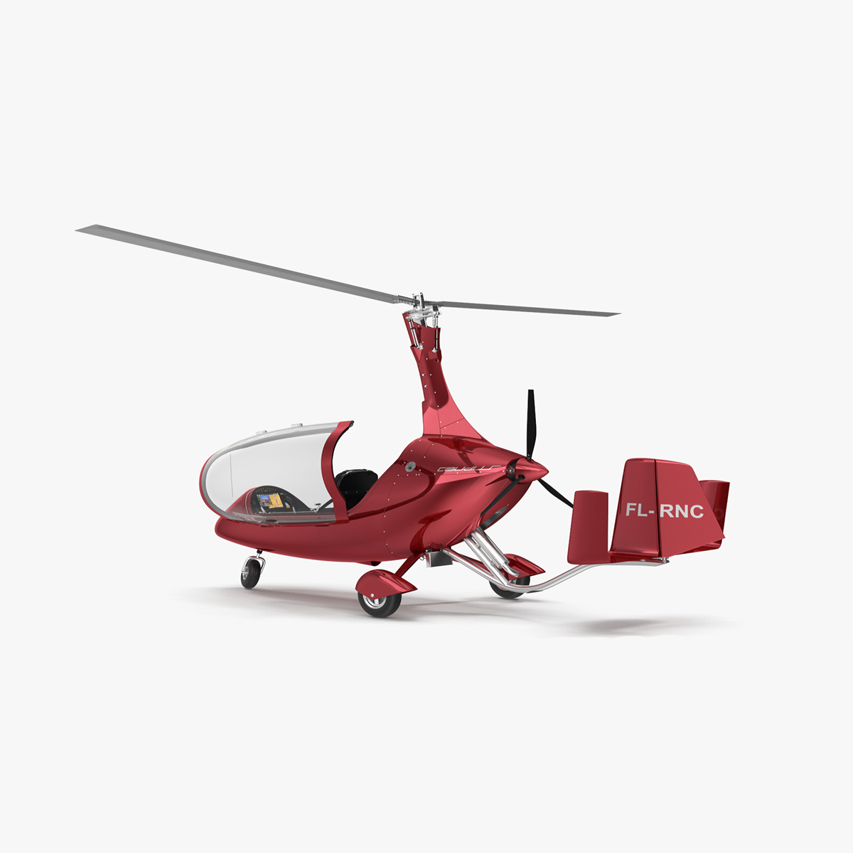3D Gyroplane Calidus 912 Red Rigged for Cinema 4D