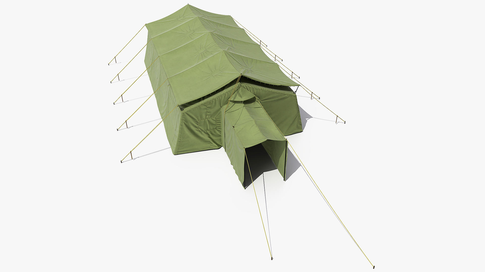 3D Military Temper Tent Green