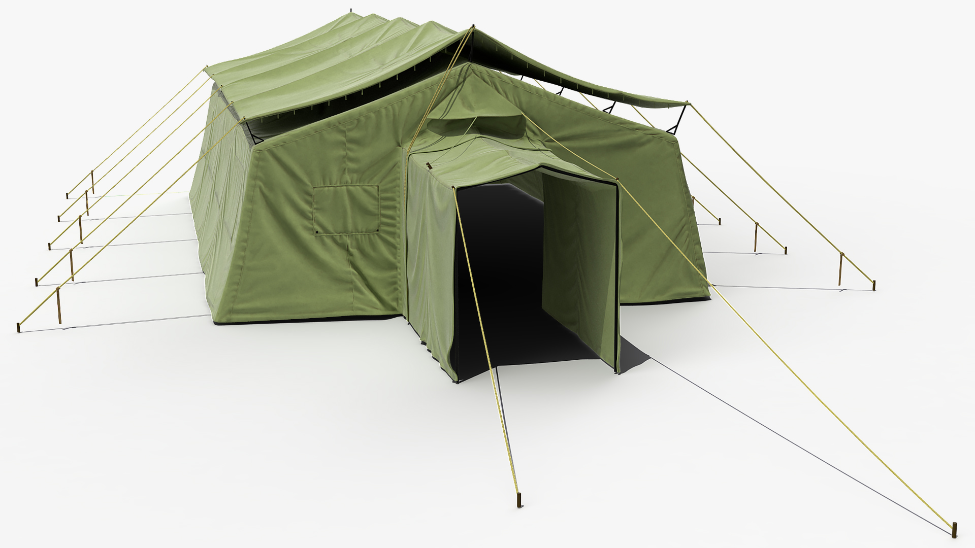 3D Military Temper Tent Green