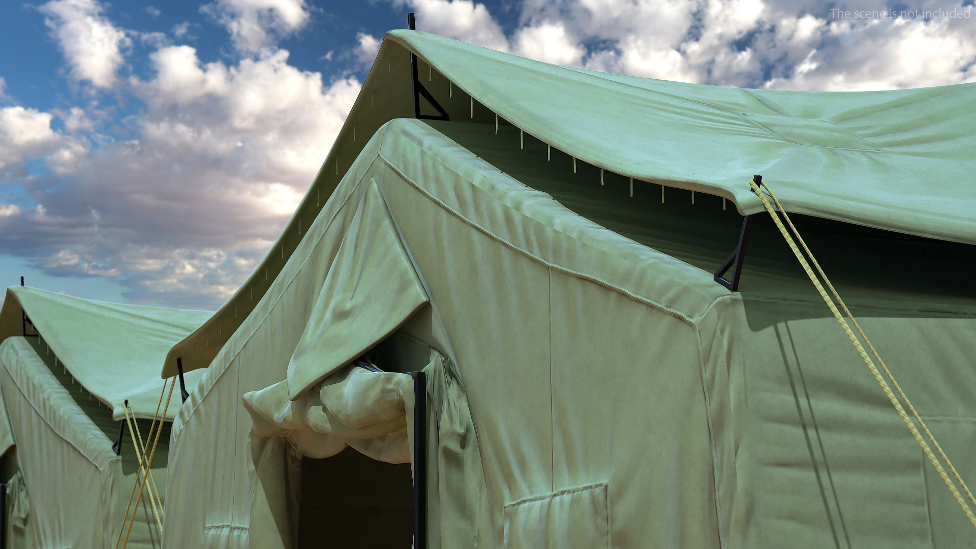 3D Military Temper Tent Green