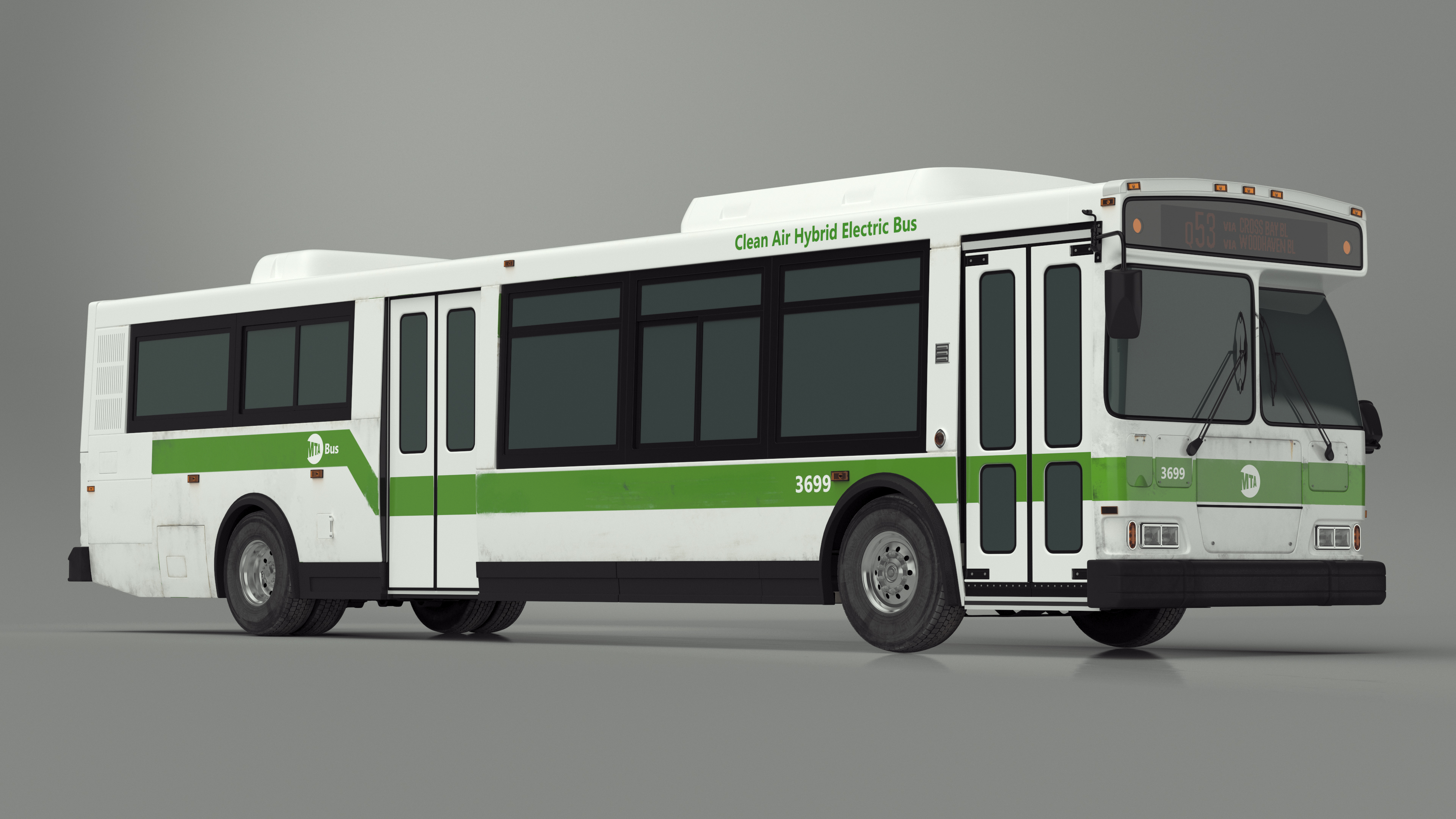 3D model City Transit Bus MTA Q53 Simple Interior