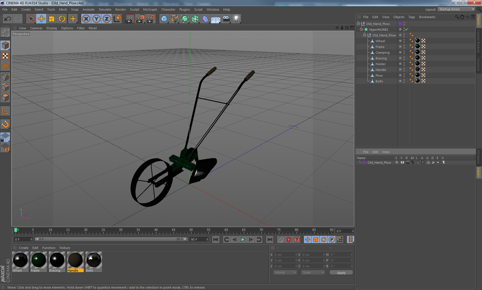 3D Old Hand Plow model