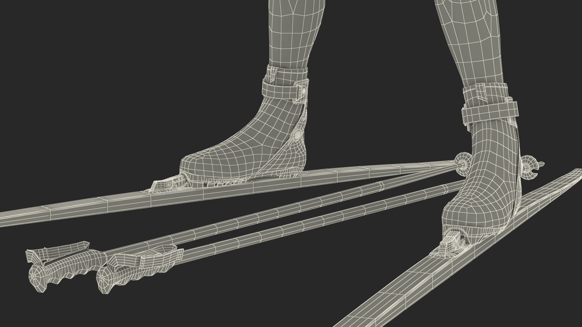 Biathlete Fully Equipped USA Team Standing Pose 3D