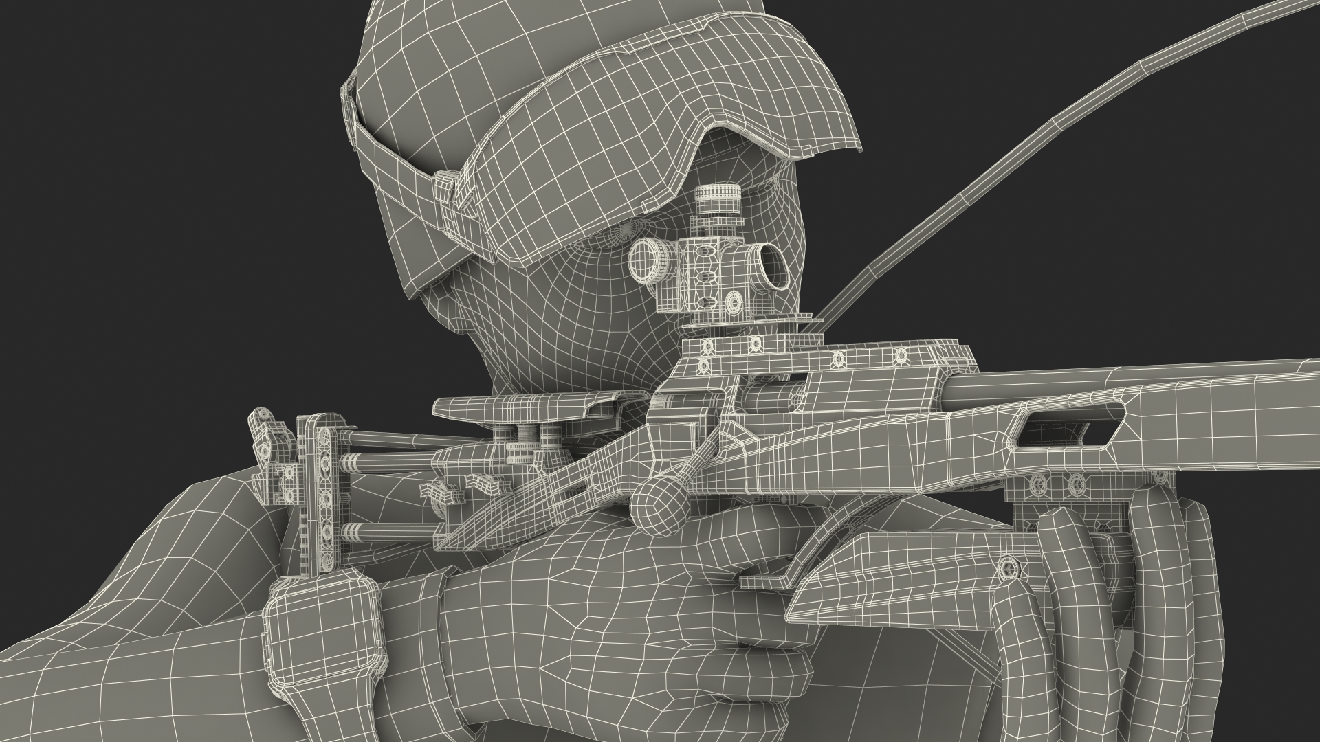 Biathlete Fully Equipped USA Team Standing Pose 3D