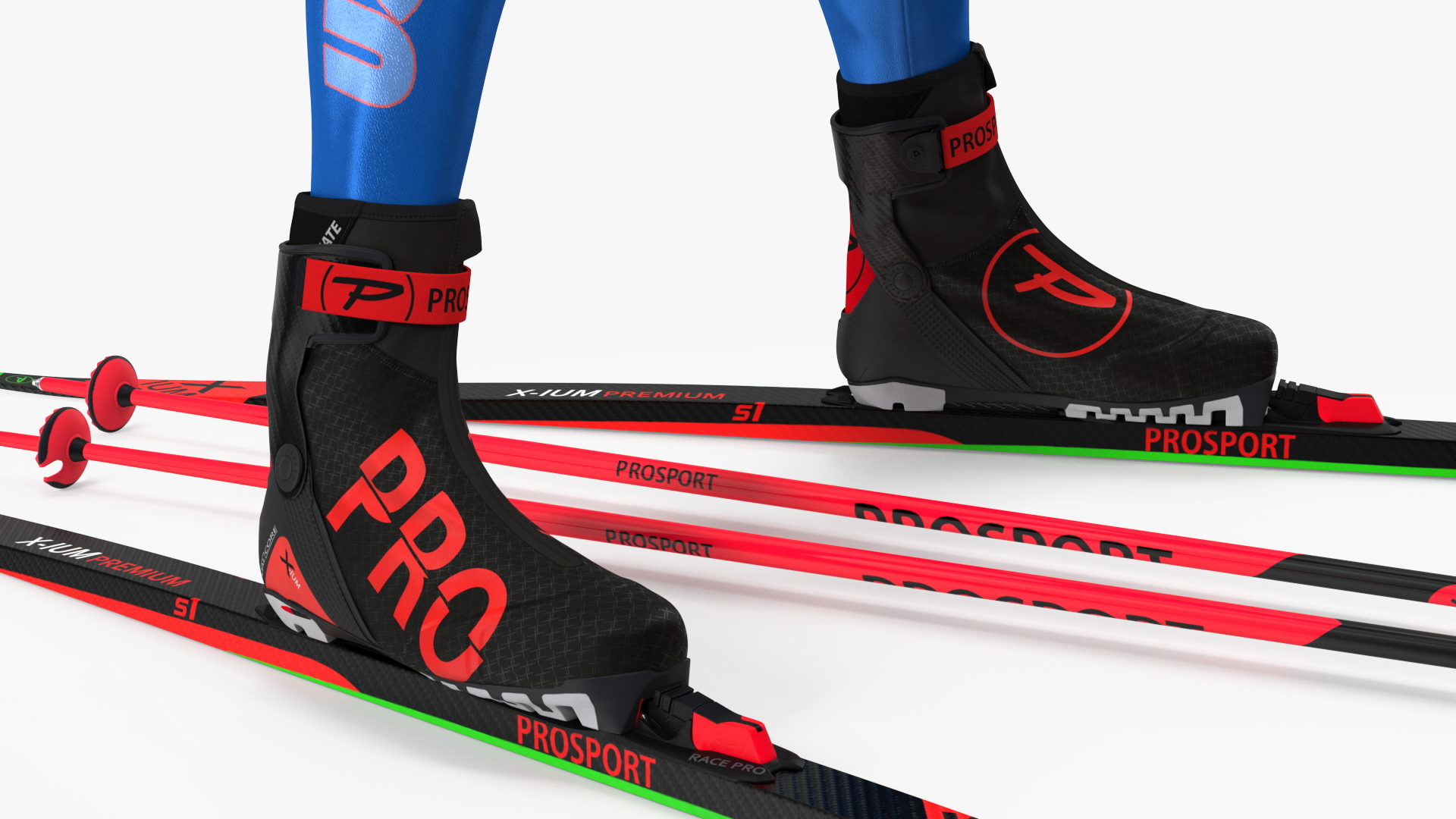 Biathlete Fully Equipped USA Team Standing Pose 3D