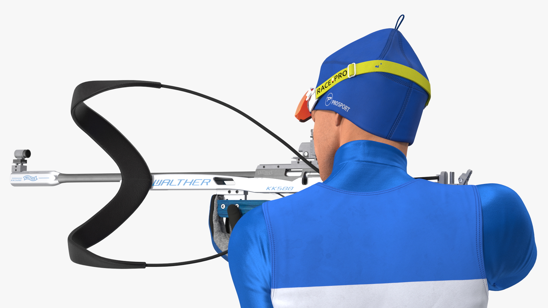 Biathlete Fully Equipped USA Team Standing Pose 3D