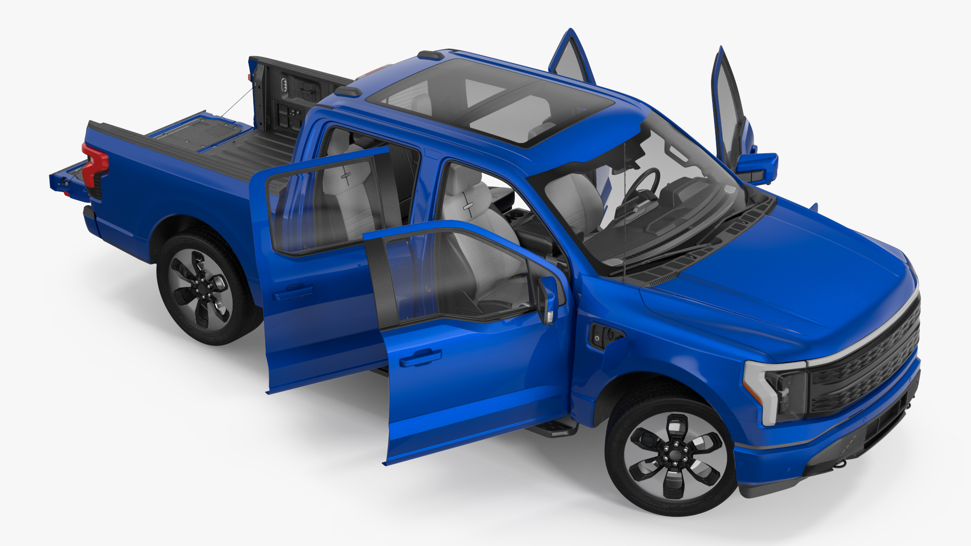 3D Electric Pickup Truck Rigged model