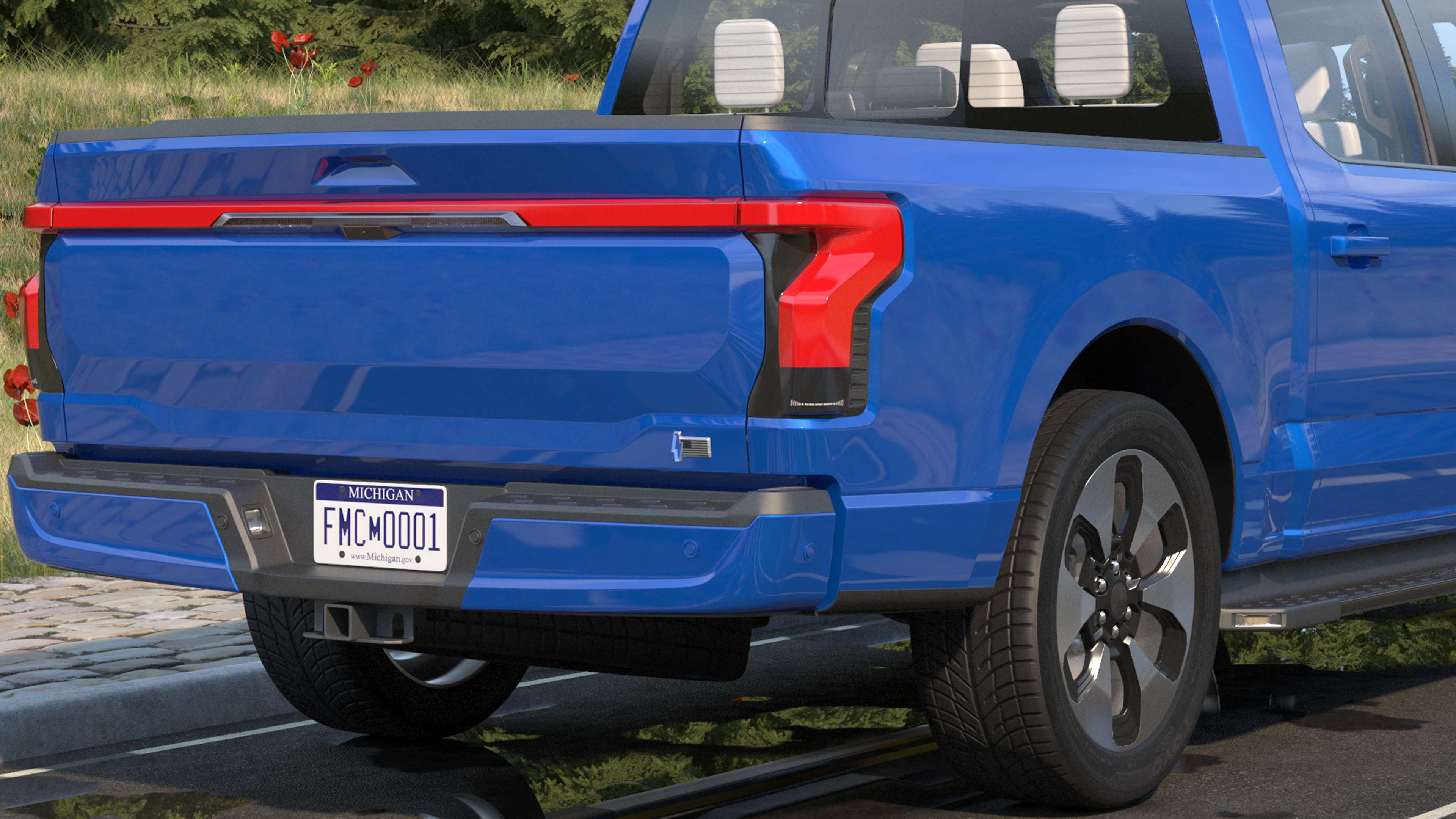 3D Electric Pickup Truck Rigged model