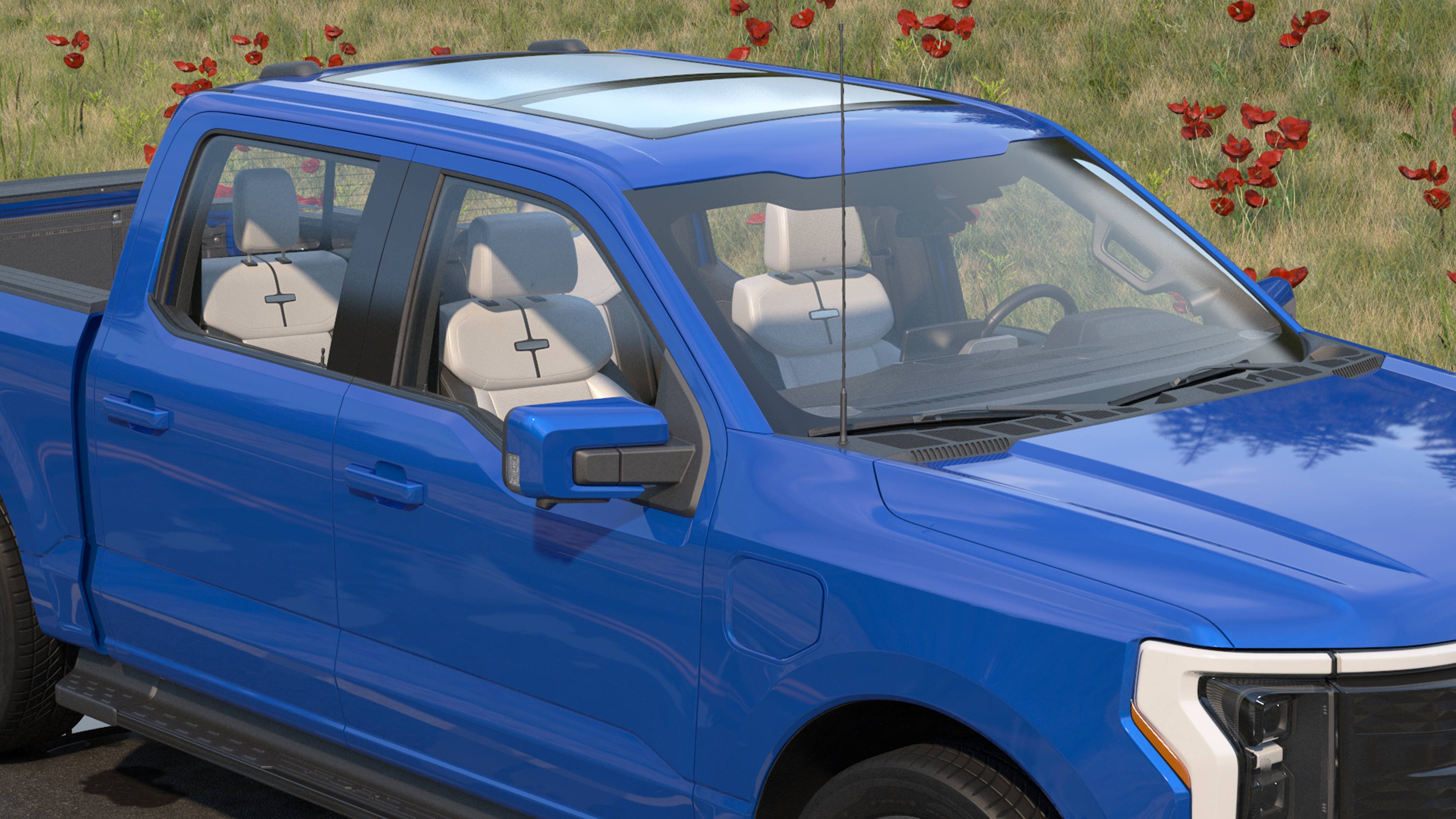 3D Electric Pickup Truck Rigged model
